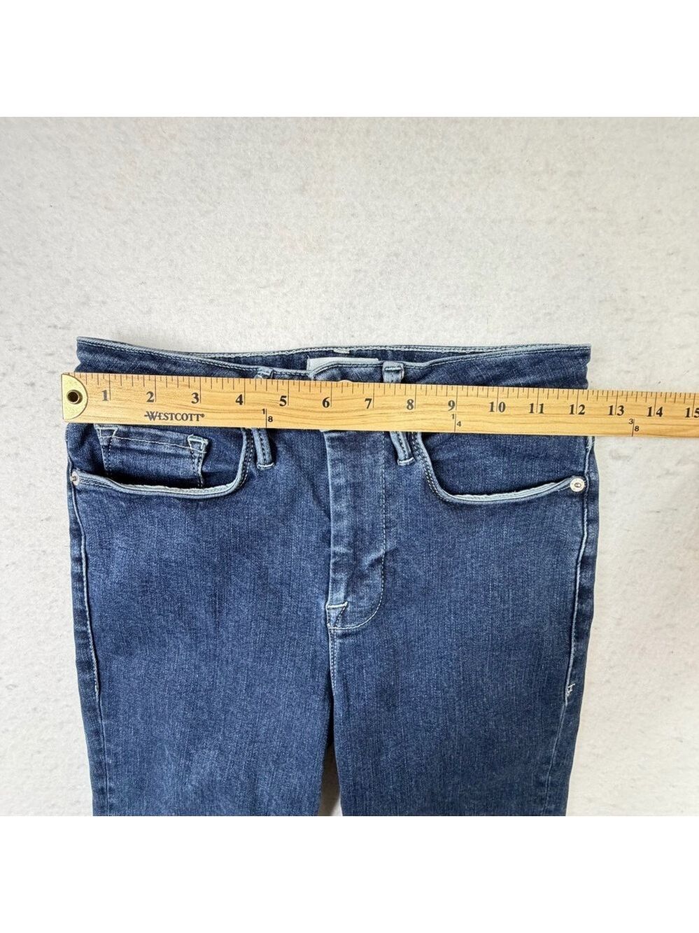 FRAME Le One Crop Mini Boot Jeans Women’s 1 (Fits 25) Medium Wash Stretch - Picture 6 of 9
